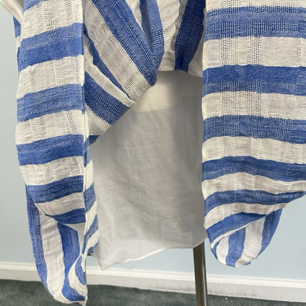 Warm Biscay Square Neck Gauze Striped Midi Dress Size 1 / Small Coastal Resort - Picture 9 of 16